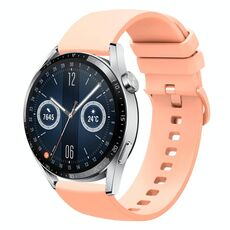 Per Huawei Watch GT3 46mm 22mm Cinturino in silicone morbido a tinta unita (rosa)