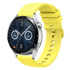 Per Huawei Watch GT3 46mm 22mm Cinturino in silicone morbido a tinta unita (giallo)