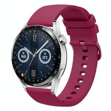 Per Huawei Watch GT3 46mm 22mm Cinturino in silicone morbido a tinta unita (rosso vino)
