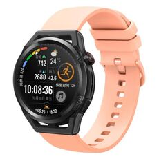 Per Huawei Watch GT Runner 22mm Cinturino in silicone morbido a tinta unita (rosa)