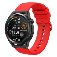 Per Huawei Watch GT Runner 22mm Cinturino in silicone morbido a tinta unita (rosso)