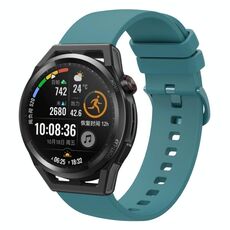 Per Huawei Watch GT Runner 22mm Cinturino in silicone morbido a tinta unita (verde pino)