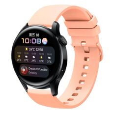 Per Huawei Watch 3 Cinturino per orologio in silicone morbido a tinta unita da 22 mm (rosa)