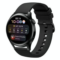 Per Huawei Watch 3 Cinturino per orologio in silicone morbido a tinta unita da 22 mm (nero)