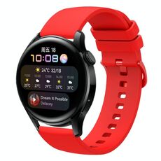 For Huawei Watch 3 22mm Solid Color Soft Silicone Watch Band(Red)