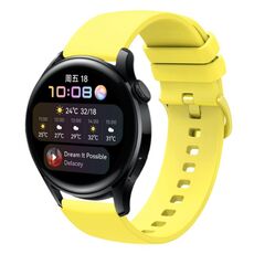 Per Huawei Watch 3 Cinturino per orologio in silicone morbido a tinta unita da 22 mm (giallo)
