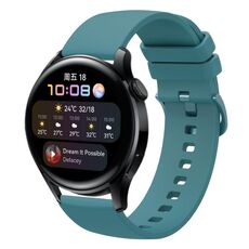 Per Huawei Watch 3 Cinturino per orologio in silicone morbido a tinta unita da 22 mm (verde pino)