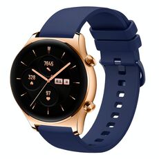 For Honor Watch GS 3 22mm Cinturino in silicone morbido a tinta unita (blu navy)