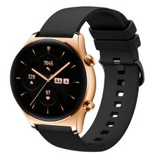 For Honor Watch GS 3 22mm Cinturino in silicone morbido a tinta unita (nero)