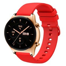 For Honor Watch GS 3 22mm Cinturino in silicone morbido a tinta unita (rosso)