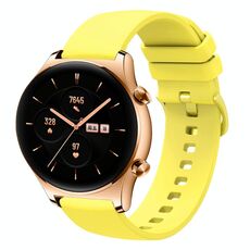 For Honor Watch GS 3 22mm Cinturino in silicone morbido a tinta unita (giallo)