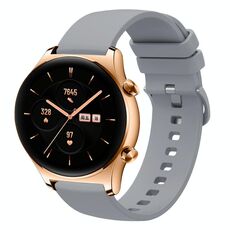 For Honor Watch GS 3 22mm Cinturino in silicone morbido a tinta unita (grigio)
