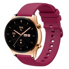 For Honor Watch GS 3 22mm Cinturino in silicone morbido a tinta unita (rosso vino)