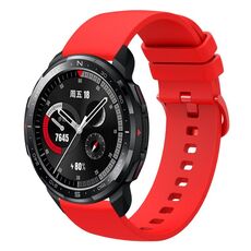 For Honor Watch GS Pro 22mm Cinturino in silicone morbido a tinta unita (rosso)