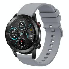 For Honor Magic Watch 2 46mm 22mm Solid Color Soft Silicone Watch Band(Grey)