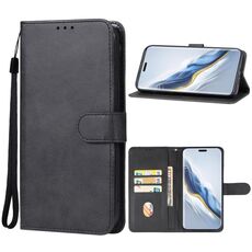 Custodia in pelle per telefono Honor Magic6 Pro (nera)