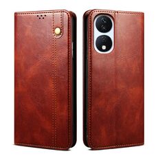 Custodia per telefono in pelle con texture Crazy Horse per cera d'olio per Honor Play 8T 5G / X7b (marrone)