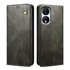 Custodia per telefono in pelle con texture Crazy Horse per cera d'olio per Honor Play 8T 5G / X7b (verde)