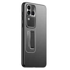 Custodia per telefono con supporto in TPU ibrido in metallo satinato per vivo S18 Pro (nera)