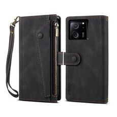 Per Xiaomi 13T / 13T Pro / Redmi K60 Ultra ESEBLE Custodia per telefono in pelle RFID retro satinata (nera)