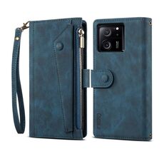 Per Xiaomi 13T / 13T Pro / Redmi K60 Ultra ESEBLE Custodia per telefono in pelle RFID retro satinata (verde scuro)