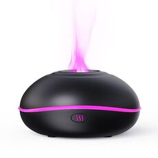 SD13 200ML USB Fiamma Aromaterapia Diffusore Casa LED Luce notturna Umidificatore a nebbia silenziosa(Nero)