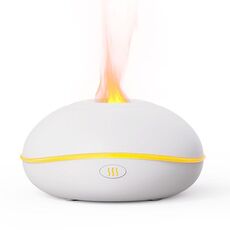 SD13 200ML USB Fiamma Aromaterapia Diffusore Casa LED Luce notturna Umidificatore a nebbia silenziosa(Bianco)