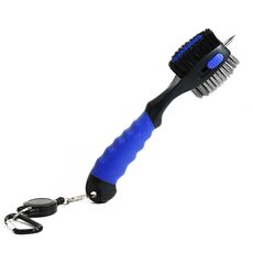 Spazzola per pulizia mazze da golf retrattile Pulitore per scanalature Accessori da golf (Blu)