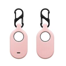 Per Samsung Galaxy SmartTag2 con custodia protettiva in silicone con portachiavi, stile: fibbia S rosa
