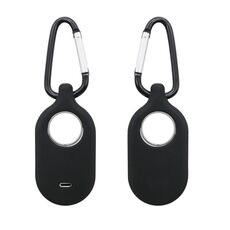 Per Samsung Galaxy SmartTag2 con custodia protettiva in silicone con portachiavi, stile: fibbia D nera