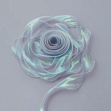 4 cm x 9 m Silver Symphony coda di pesce filato fiore torta cottura nastro da imballaggio nastro decorativo in pizzo