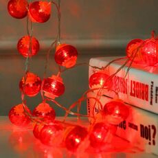 Luci LED lanterna rossa cinese da 6 m e 40 luci di Capodanno (lanterne di cristallo)