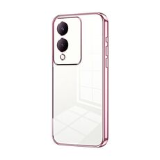 Per vivo Y17s Custodia per telefono con foro sottile con placcatura trasparente (rosa)