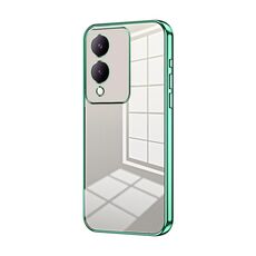 Per vivo Y17s Custodia per telefono con foro sottile con placcatura trasparente (verde)
