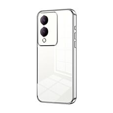 Per vivo Y17s Custodia per telefono con foro sottile con placcatura trasparente (Argento)