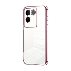 Per vivo S17e / iQOO Z7 Pro Custodia per telefono con foro sottile con placcatura trasparente (rosa)