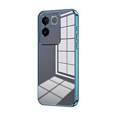 Per vivo S17e / iQOO Z7 Pro Custodia per telefono con foro sottile con placcatura trasparente (blu)