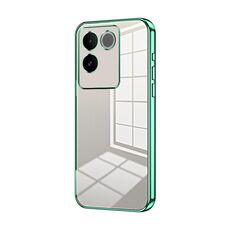 Per vivo S17e / iQOO Z7 Pro Custodia per telefono con foro sottile con placcatura trasparente (verde)