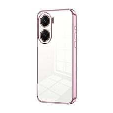 Per vivo V29e Custodia per telefono con foro sottile con placcatura trasparente (rosa)
