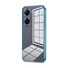 Per vivo V29e Custodia per telefono con foro sottile con placcatura trasparente (blu)