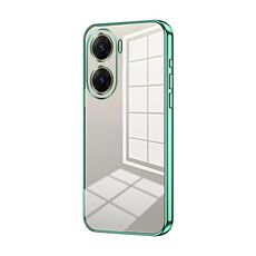 Per vivo V29e Custodia per telefono con foro sottile con placcatura trasparente (verde)