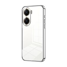 Per vivo V29e Custodia per telefono con foro sottile con placcatura trasparente (Argento)