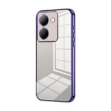 Per vivo Y78 China / Y36 / Y36 5G Custodia per telefono con foro sottile con placcatura trasparente (viola)