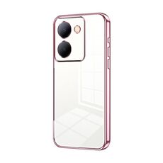 Per vivo Y78 China / Y36 / Y36 5G Custodia per telefono con foro sottile con placcatura trasparente (rosa)