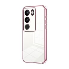 Per vivo S17 / S17 Pro / S17t / V29 Custodia per telefono con foro fine con placcatura trasparente (rosa)