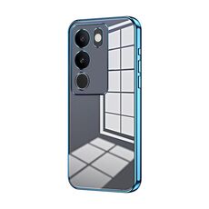 Per vivo S17 / S17 Pro / S17t / V29 Custodia per telefono con foro sottile con placcatura trasparente (blu)