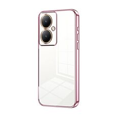 Per vivo Y35M+ / Y35+ / Y27 4G Custodia per telefono con foro sottile con placcatura trasparente (rosa)