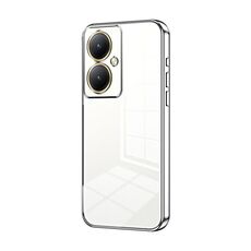 Per vivo Y35M+ / Y35+ / Y27 4G Custodia per telefono con foro sottile con placcatura trasparente (Argento)