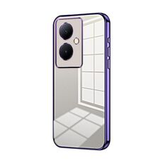 Per vivo Y78+ 5G / Y78 / V29 Lite Custodia per telefono con foro sottile con placcatura trasparente (viola)
