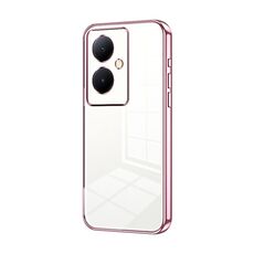 Per vivo Y78+ 5G / Y78 / V29 Lite Custodia per telefono con foro sottile con placcatura trasparente (rosa)